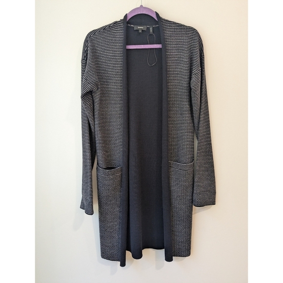 NEW Theory Armelle Wool Long Striped Cardigan - Picture 1 of 7